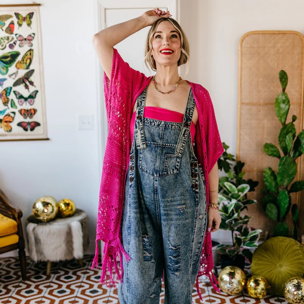 Easel x Vada Winter Washed Cropped Denim Overalls - Bad & Boho! 🔥
